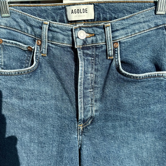 Agolde Riley High Rise Cropped Straight Leg Jeans - Picture 7 of 16